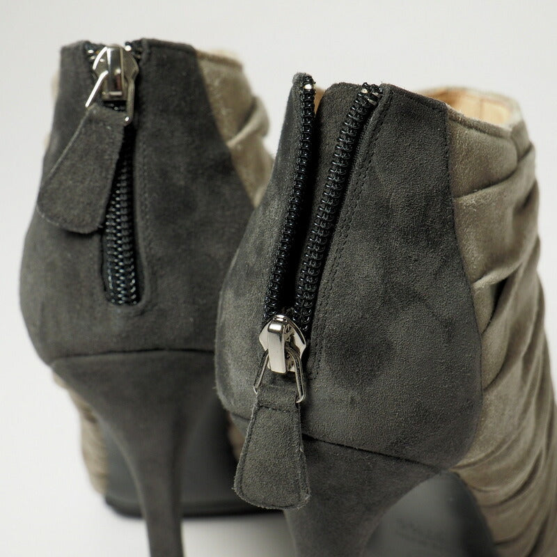 Chanel Boots Suede Gray / Black Women 37.5C