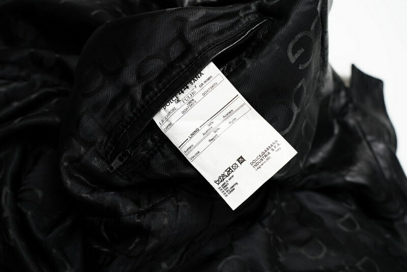 Dolce&Gabbana Riders Jacket G9508L/Fulh6 Leather Black Mens 44