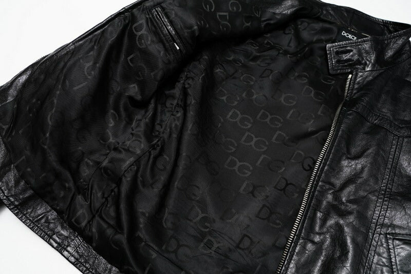 Dolce&Gabbana Riders Jacket G9508L/Fulh6 Leather Black Mens 44