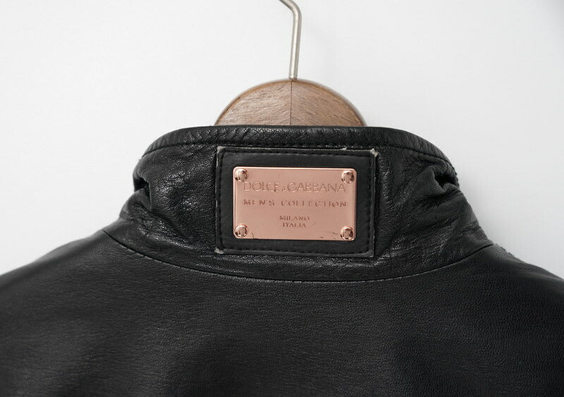 Dolce&Gabbana Riders Jacket G9508L/Fulh6 Leather Black Mens 44