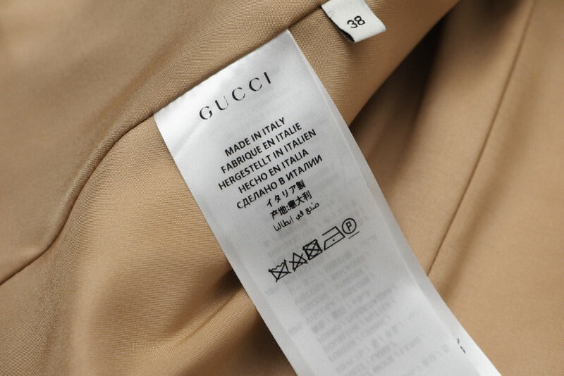 Gucci Coat 455739 Zgw07 Wool Light Beige Women 38