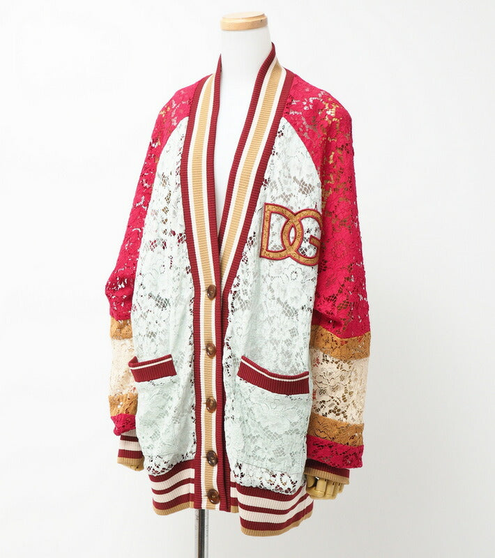Dolce&Gabbana Cardigan F9J68Z G7Bch Cotton Bordeaux/Brown/Light Blue/Pink Women 38