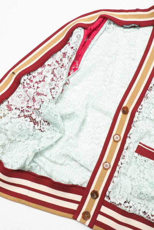 Dolce&Gabbana Cardigan F9J68Z G7Bch Cotton Bordeaux/Brown/Light Blue/Pink Women 38