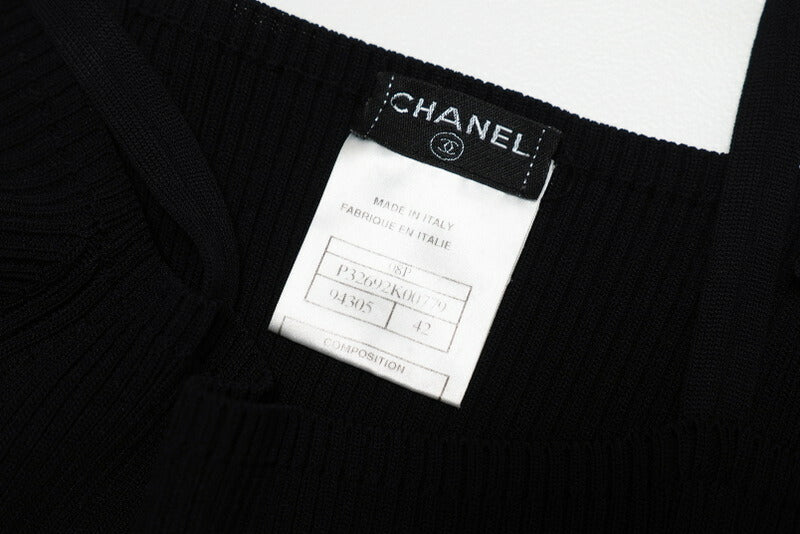 Chanel Knit P32692K00779 80% Rayon, 20% Nylon Black Women 42