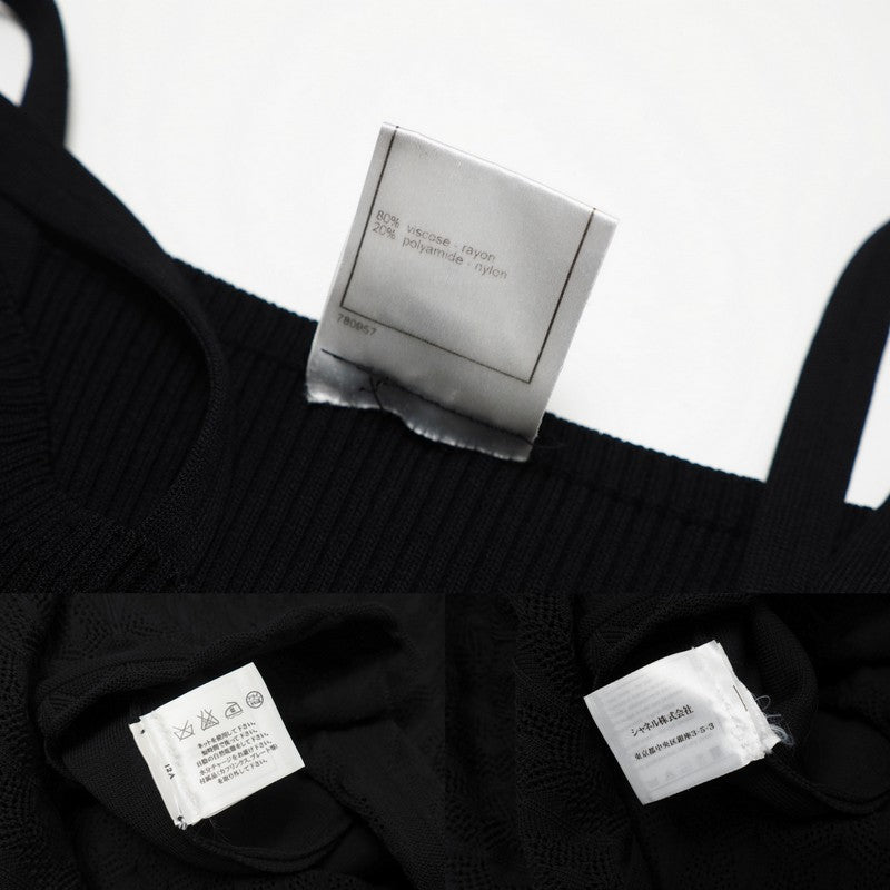 Chanel Knit P32692K00779 80% Rayon, 20% Nylon Black Women 42