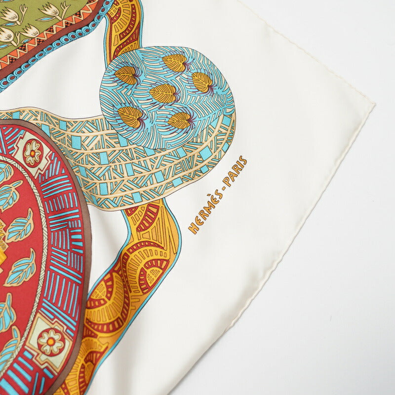 Hermes Scarf 100% Silk Ivory