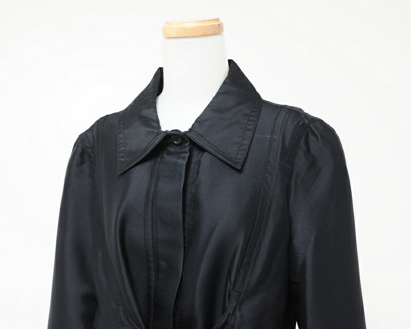 Celine Coat 322.7307692 Silk Black Women 38