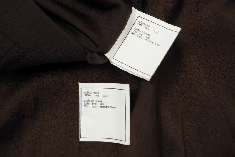 Chanel Jacket P08091 Wool Brown / Gold Women 42