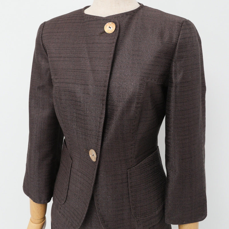 Max Mara Suit 60610197 Cotton Brown Women 36