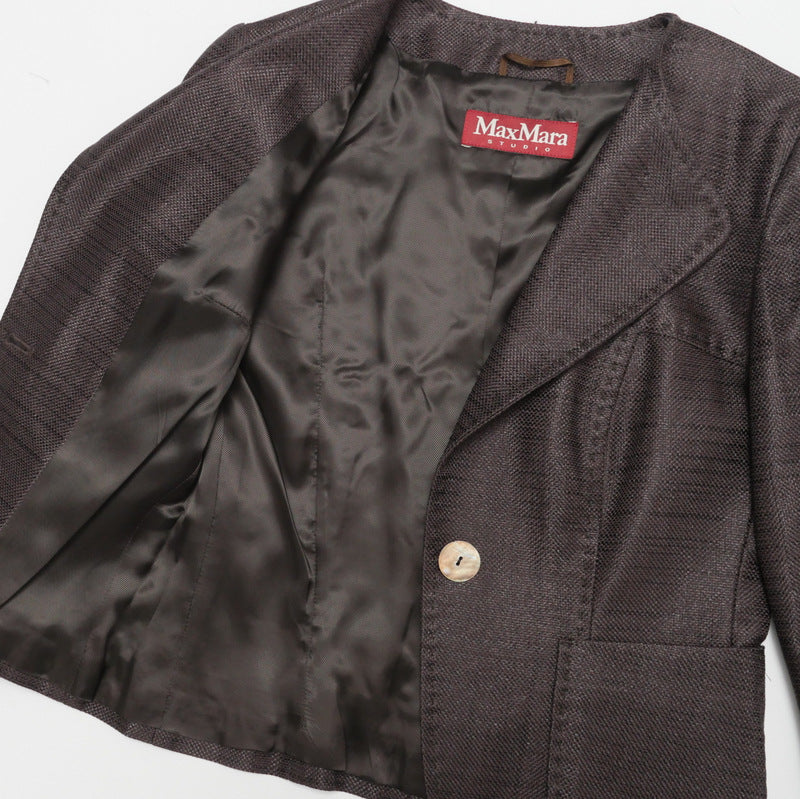 Max Mara Suit 60610197 Cotton Brown Women 36