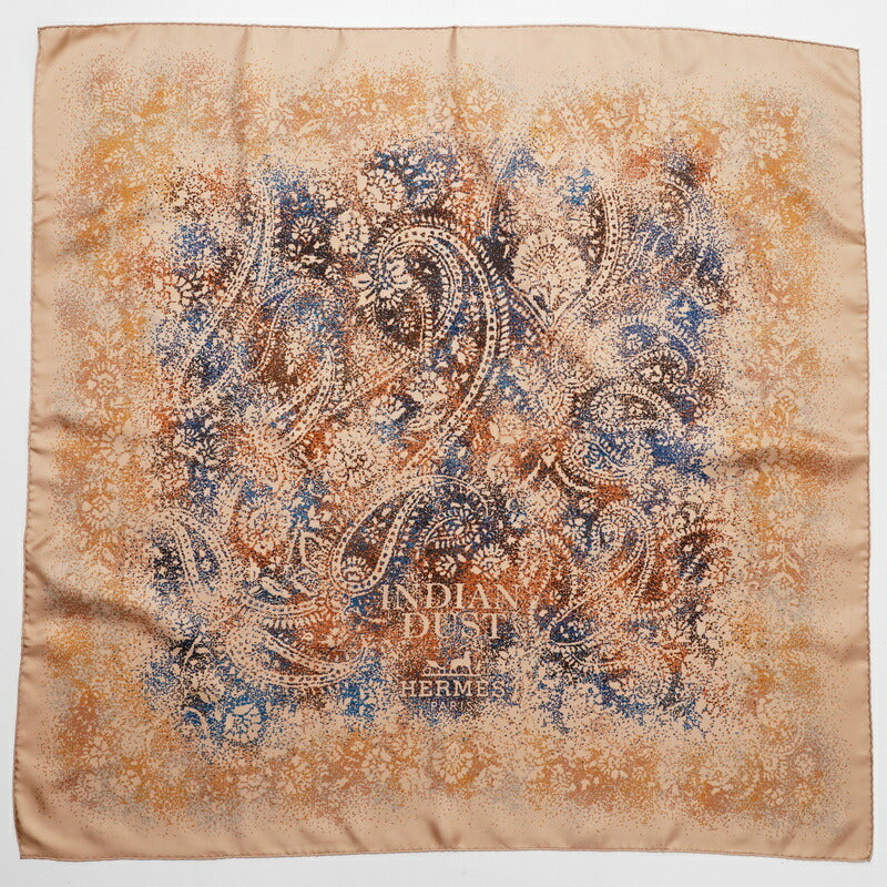 Hermes Scarf Silk Beige Type Women