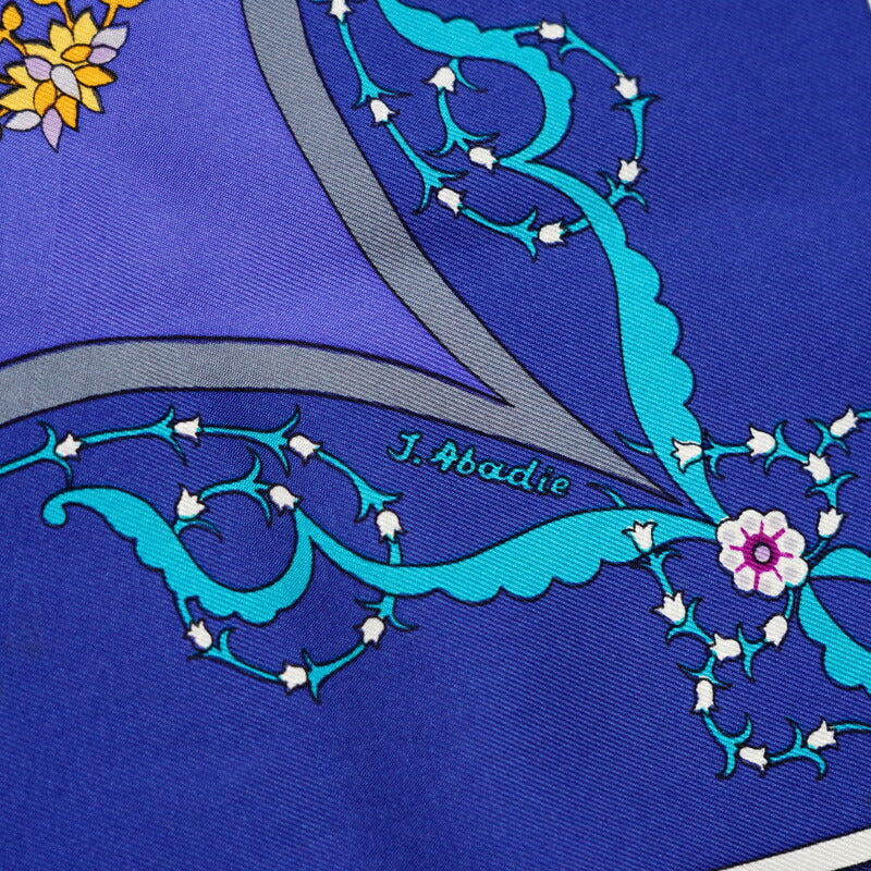 Hermes Scarf Silk Blue Type Women