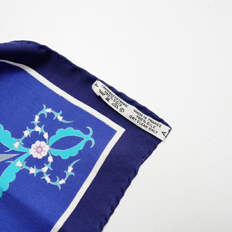 Hermes Scarf Silk Blue Type Women
