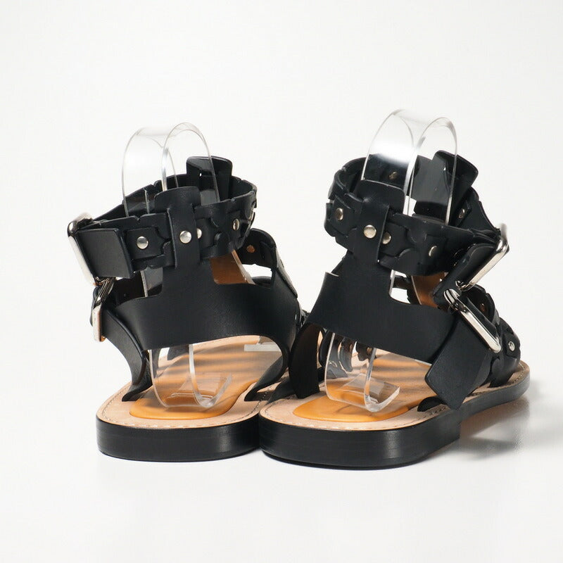 Loewe Sandals Leather Black Mens 43