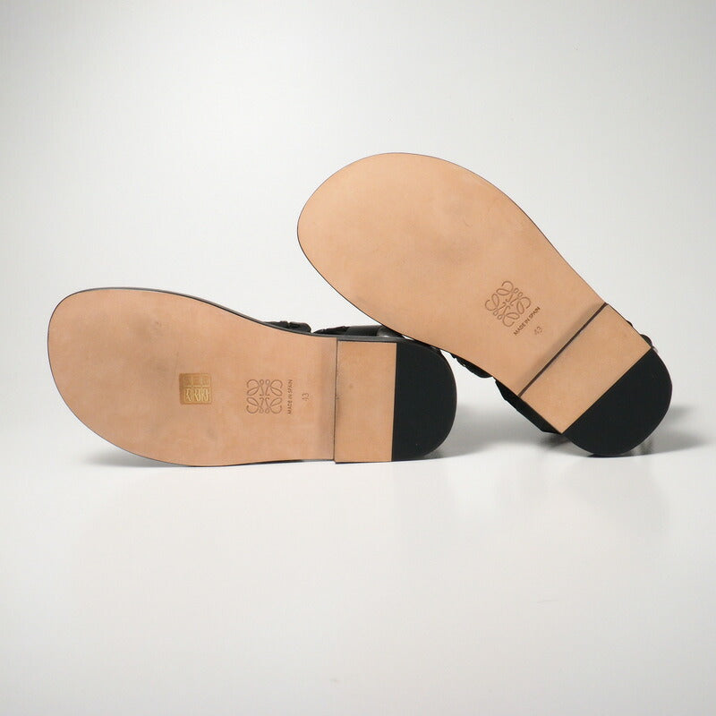 Loewe Sandals Leather Black Mens 43
