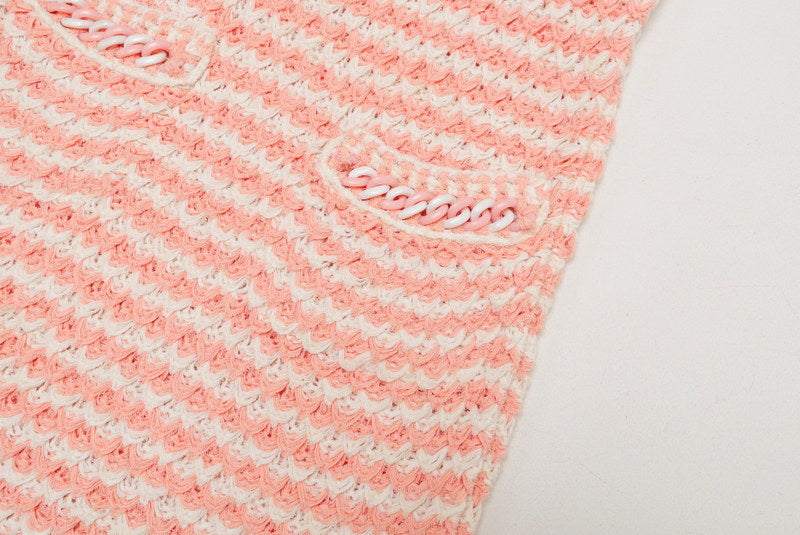 Chanel Knit P58522K07665 Knit Pink|White Women 34
