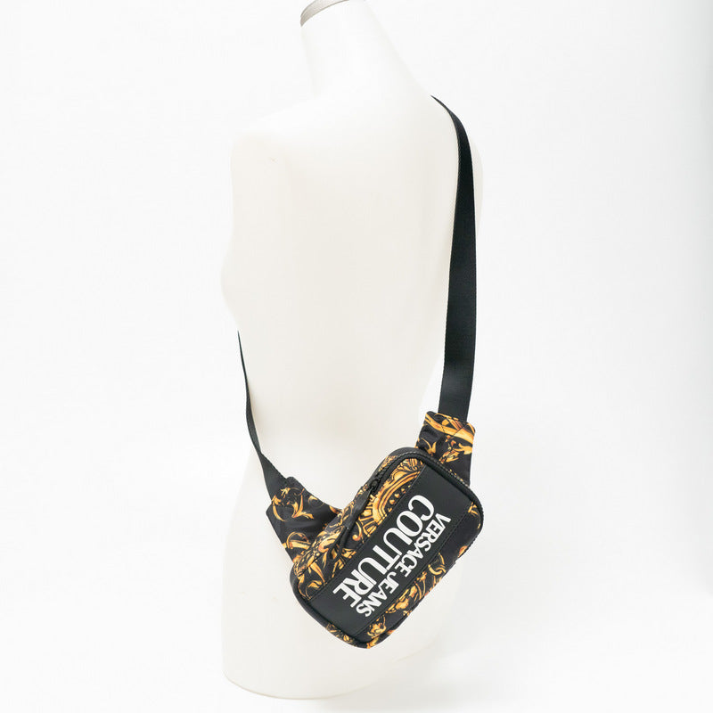 Versace Jeans Sling Bag 71Ya4B9B Nylon Black Range Logo Type Sketch 11 Mens(Unisex)