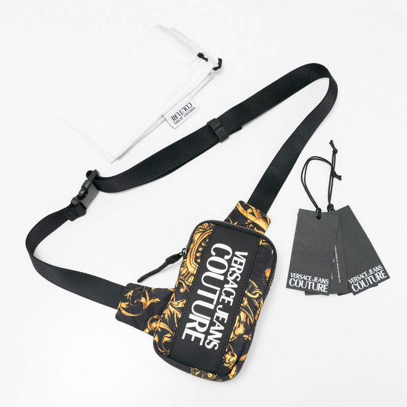 Versace Jeans Sling Bag 71Ya4B9B Nylon Black Range Logo Type Sketch 11 Mens(Unisex)