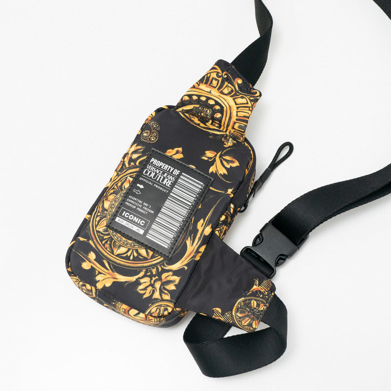 Versace Jeans Sling Bag 71Ya4B9B Nylon Black Range Logo Type Sketch 11 Mens(Unisex)
