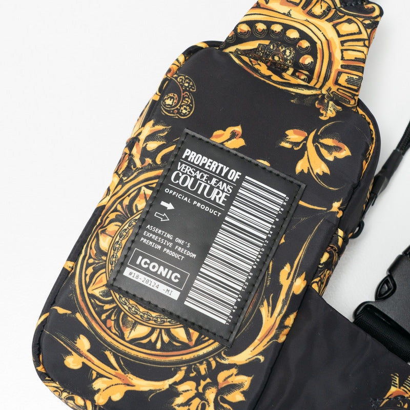 Versace Jeans Sling Bag 71Ya4B9B Nylon Black Range Logo Type Sketch 11 Mens(Unisex)