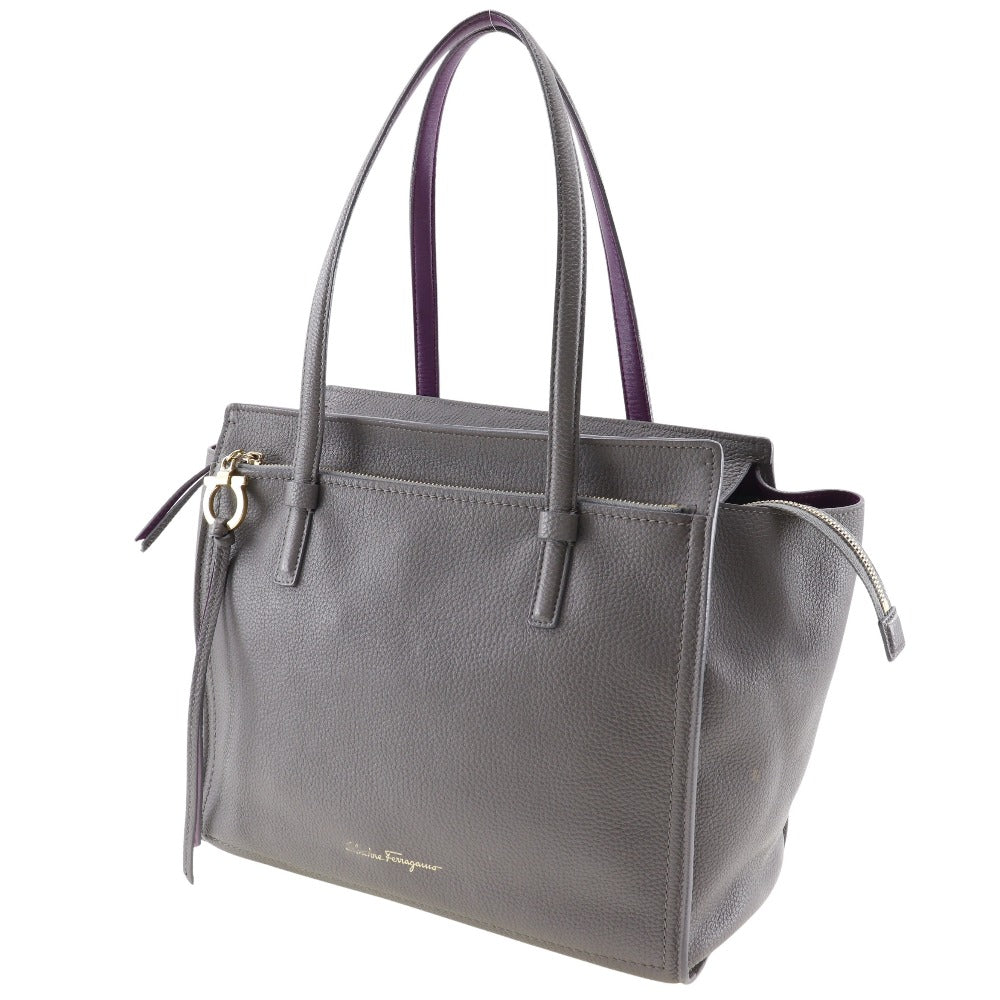 Salvatore Ferragamo Tote Bag 21F216 Leather Gray Amy Women