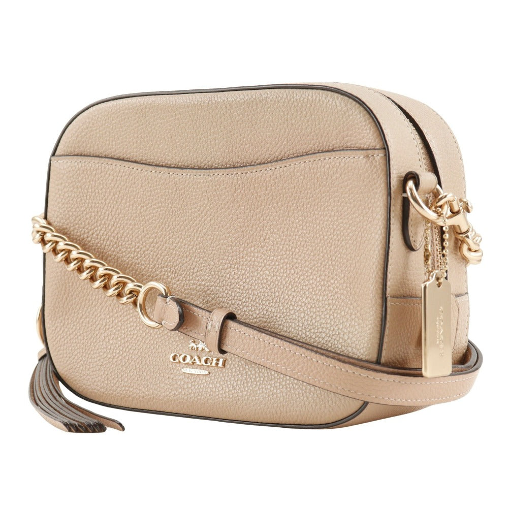 Coach Shoulder Bag 29411 Leather Beige Logo Camera Bag Women