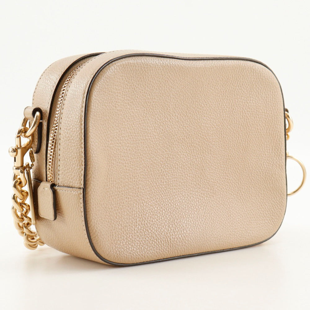 Coach Shoulder Bag 29411 Leather Beige Logo Camera Bag Women