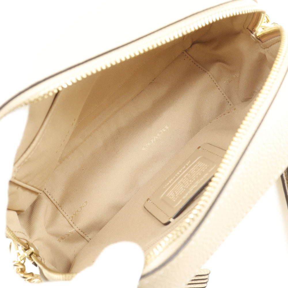 Coach Shoulder Bag 29411 Leather Beige Logo Camera Bag Women