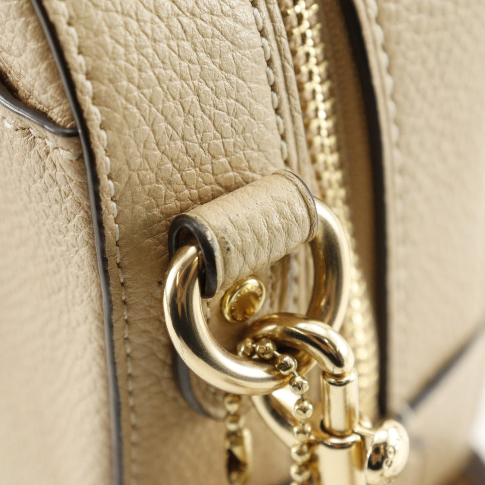 Coach Shoulder Bag 29411 Leather Beige Logo Camera Bag Women