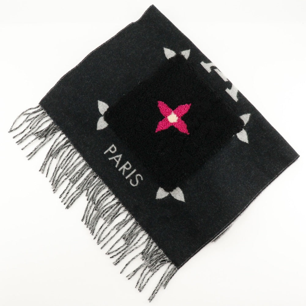 Louis Vuitton Scarf M76567 Cashmere Black Shearling Teddy Esharp Cold Reykjavik Women