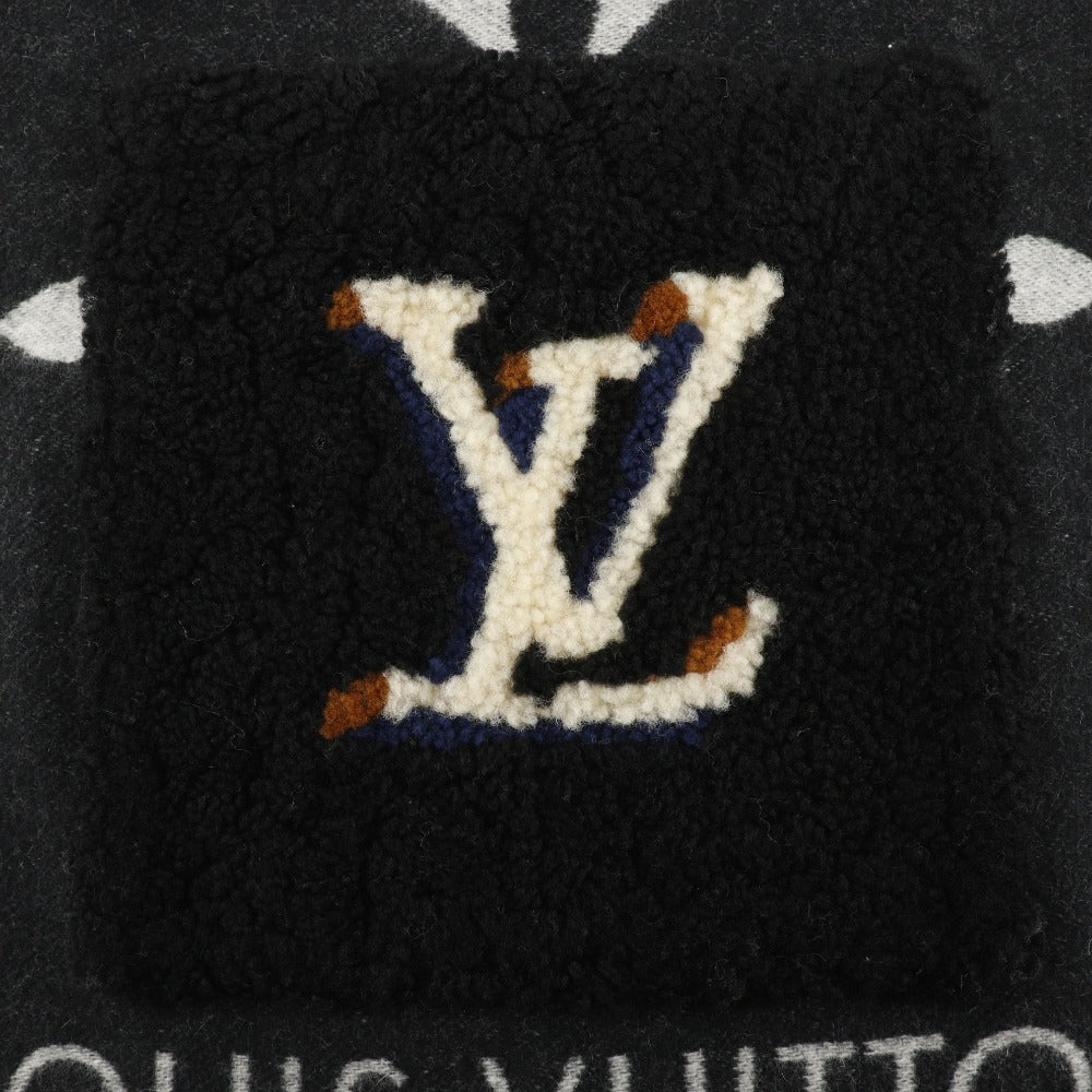 Louis Vuitton Scarf M76567 Cashmere Black Shearling Teddy Esharp Cold Reykjavik Women