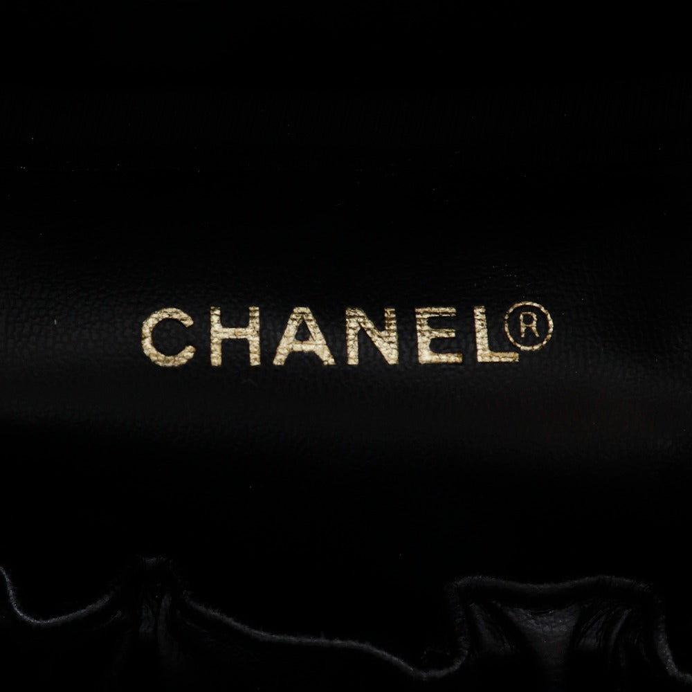 Chanel Pouch A01998 Enamel Black Handbag Vanity Women
