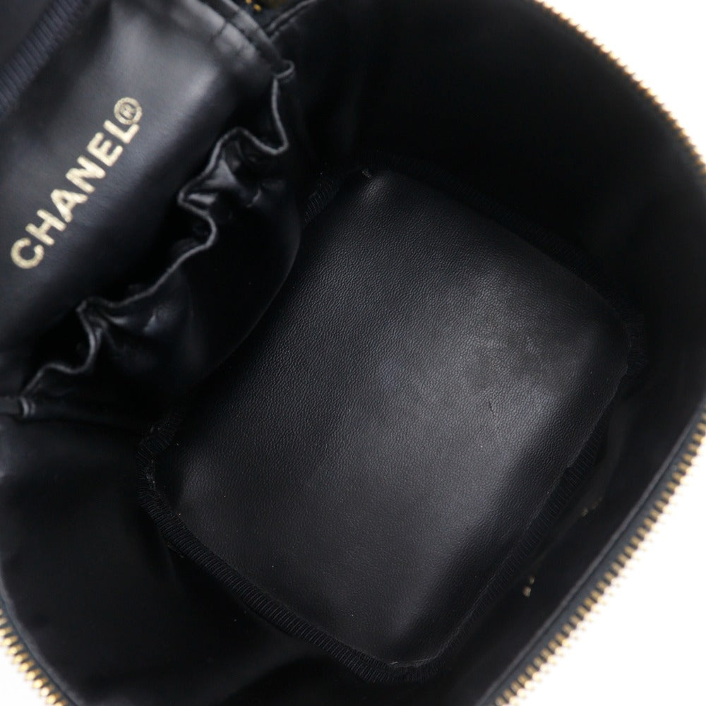 Chanel Pouch A01998 Enamel Black Handbag Vanity Women