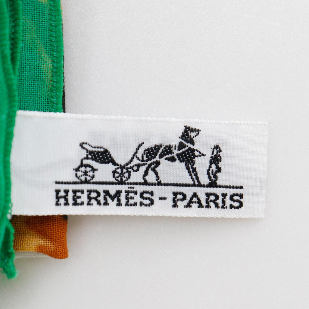 Hermes Stall Cotton Green Tiger Tiger Pareo Women