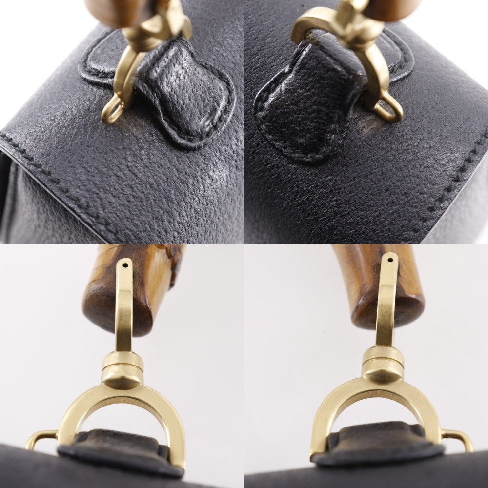 Gucci Handbag 000.926.0633 Leather Black Old Gucci One Handle Bamboo Women