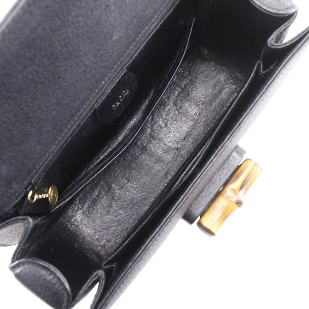 Gucci Handbag 000.926.0633 Leather Black Old Gucci One Handle Bamboo Women