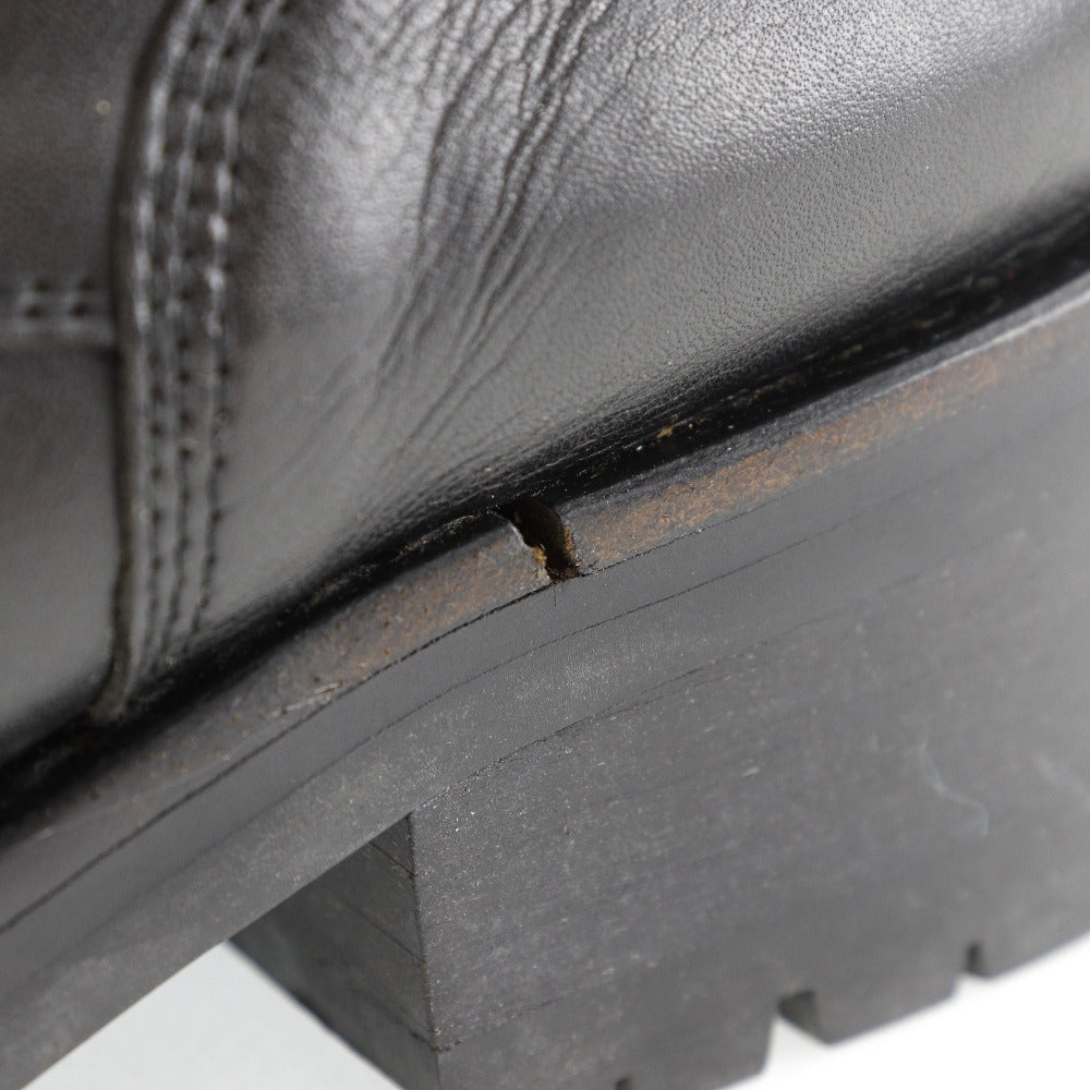 Chanel Boots Leather Black Sports Line Women 35