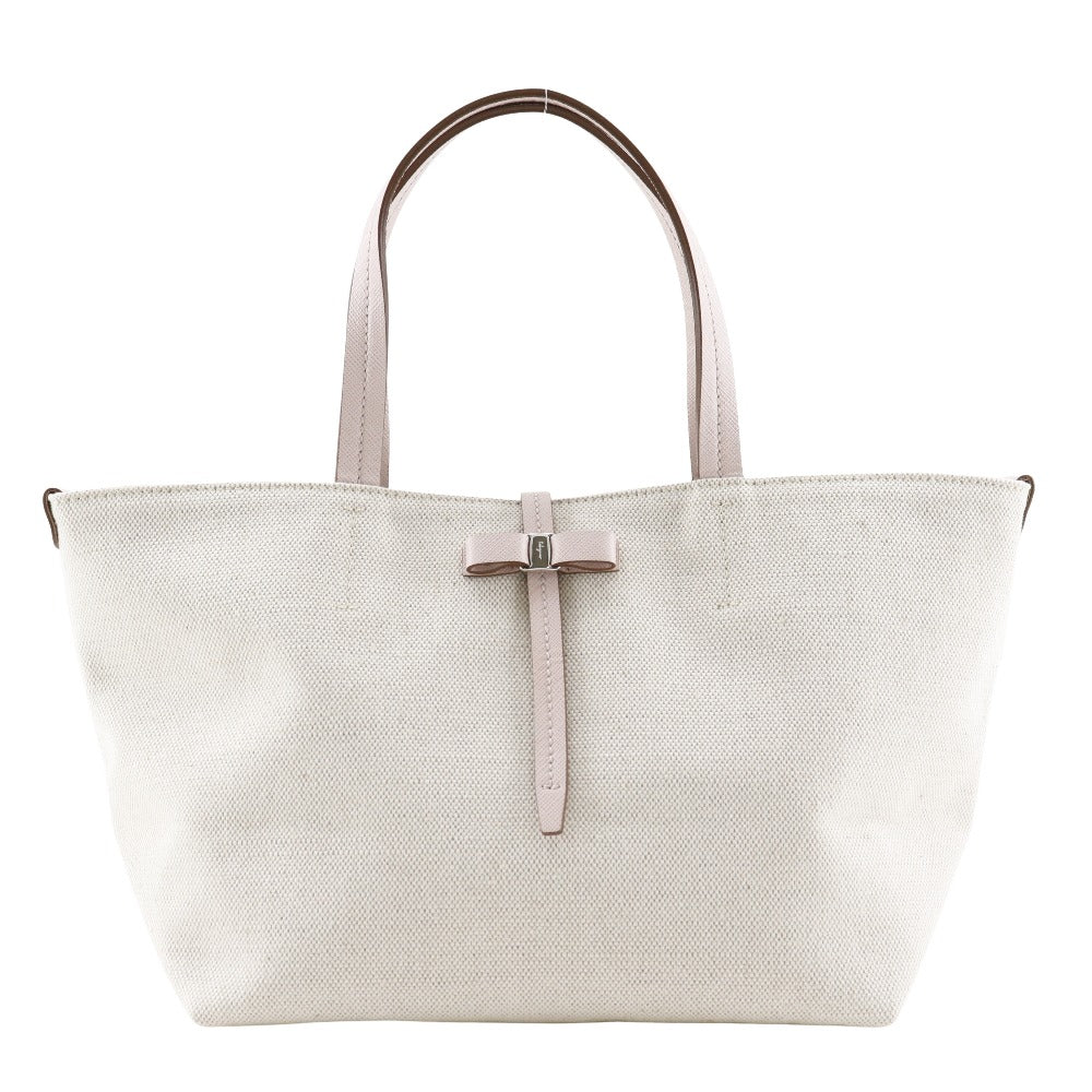 Salvatore Ferragamo Handbag Au-21 B851 Canvas Beige / Pink Vala Women