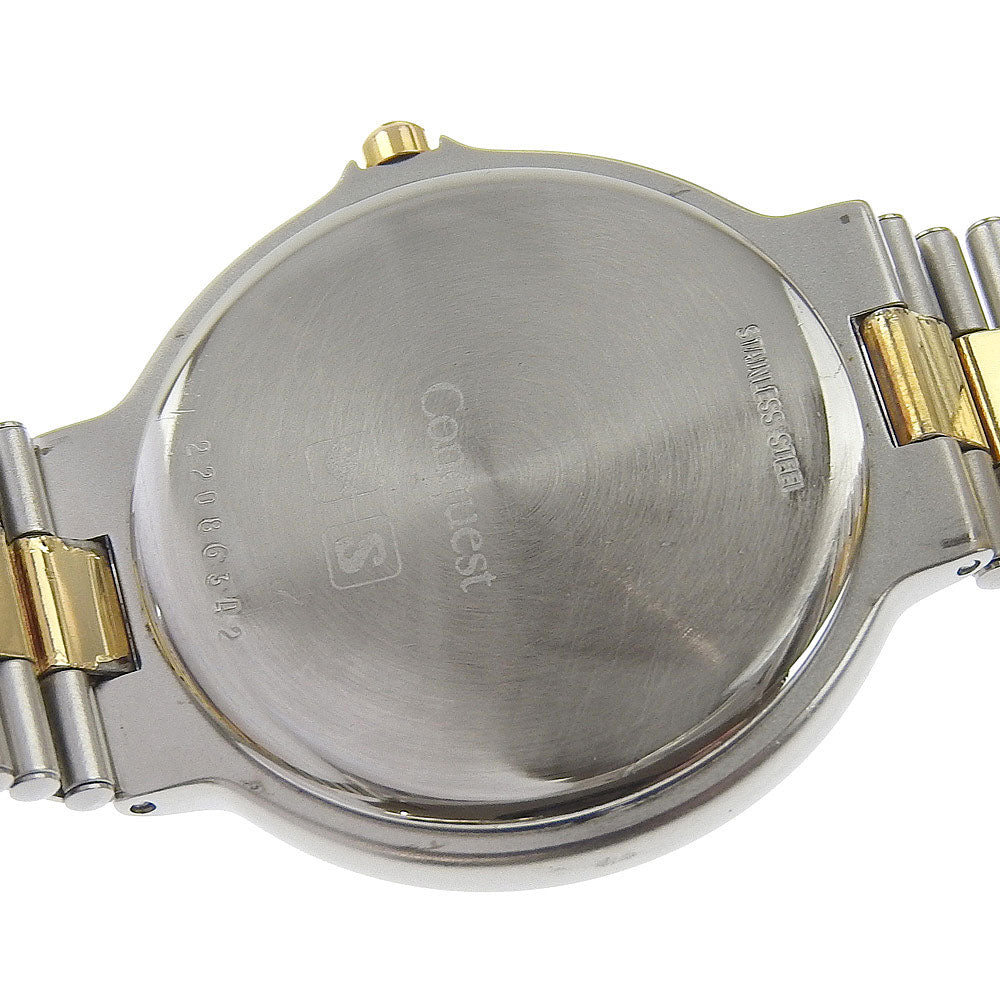 Longines Watches Quartz Stainless Steel , Plated Gold Gray Cal.L161.2 Conquest Gray Dial Mens
