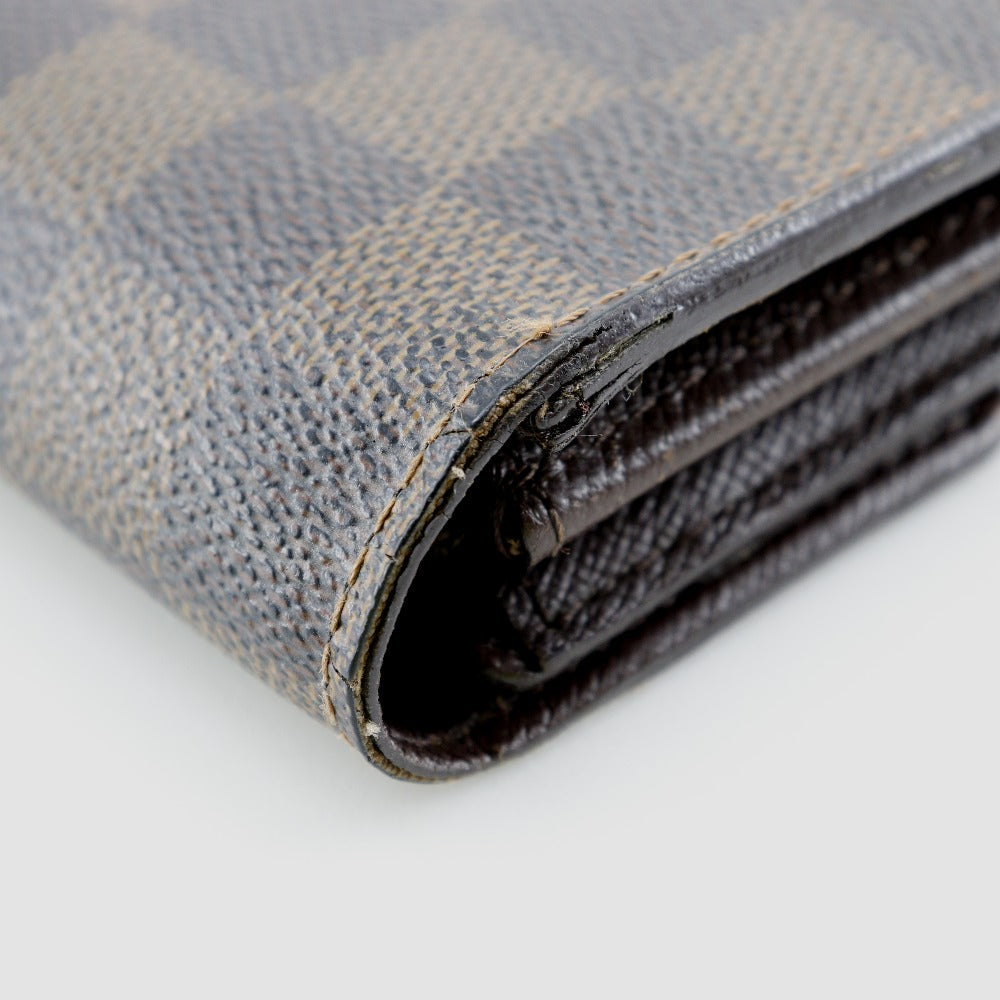 Louis Vuitton Long Wallet Purse N61724 Damier Canvas Brown Pochette Porto Monnet Credit