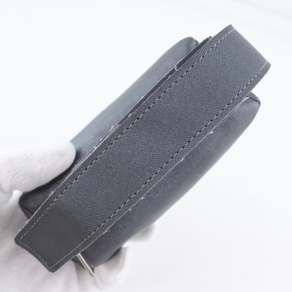 Chanel Pouch Nylon Gray Logo Vintage Women
