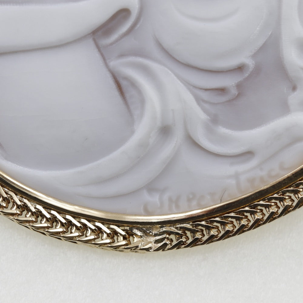 Jewelry Brooch K18 Yellow Gold Gold Cameo Women