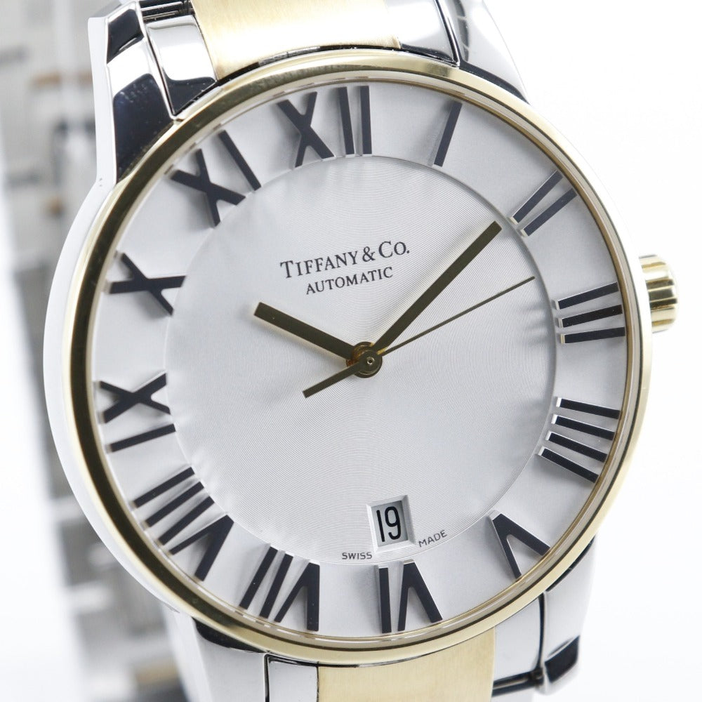 Tiffany&Co. Watches Mechanical Automatic Gold & Steel Silver / Gold Atlas Dome White Dial Mens