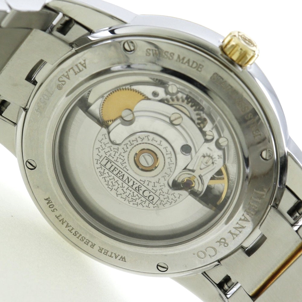 Tiffany&Co. Watches Mechanical Automatic Gold & Steel Silver / Gold Atlas Dome White Dial Mens