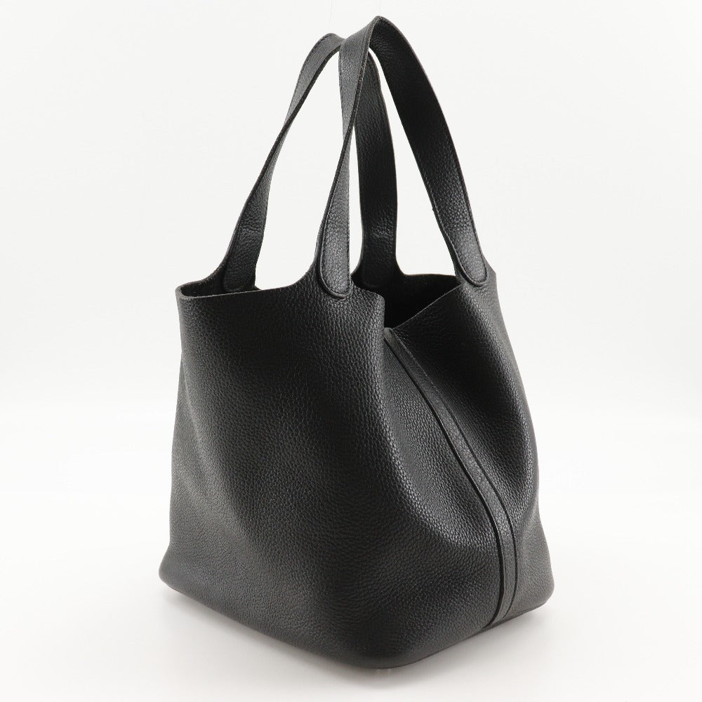 Hermes Handbag Taurillon Clemence Black Picotan Mm Women