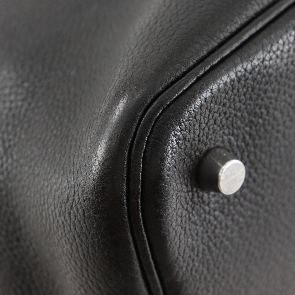 Hermes Handbag Taurillon Clemence Black Picotan Mm Women