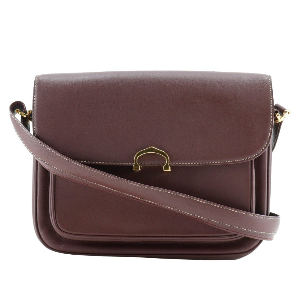 Cartier Shoulder Bag Calfskin Bordeaux Vintage Must Line Women