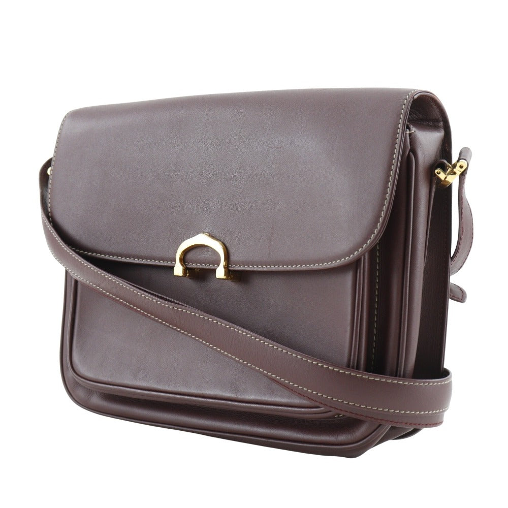 Cartier Shoulder Bag Calfskin Bordeaux Vintage Must Line Women