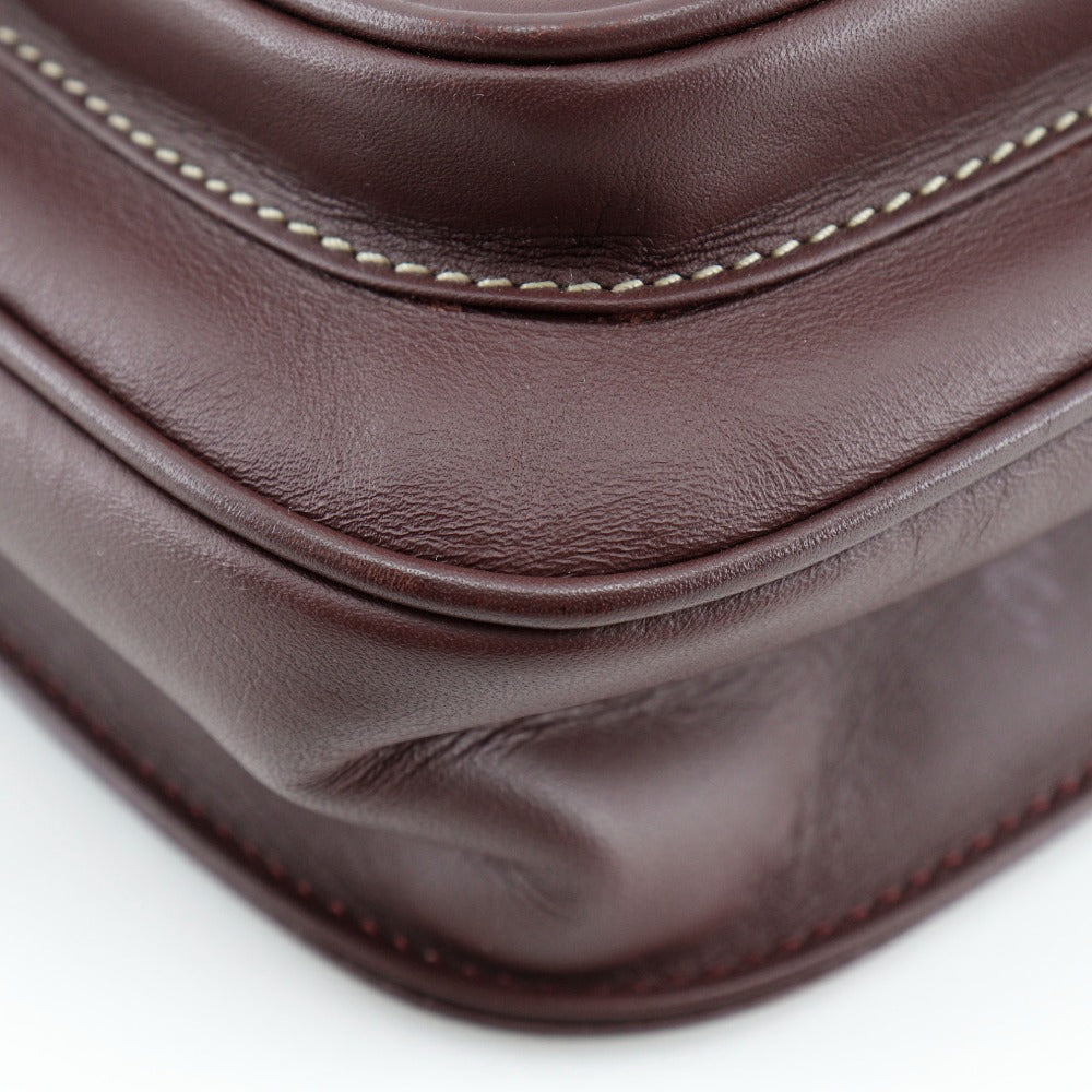 Cartier Shoulder Bag Calfskin Bordeaux Vintage Must Line Women