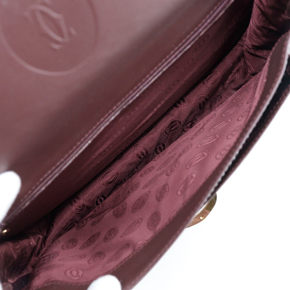 Cartier Shoulder Bag Calfskin Bordeaux Vintage Must Line Women